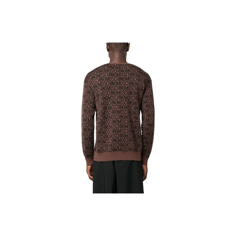 MOSCHINO Logo Intarsia Crewneck Knitted Jumper-2