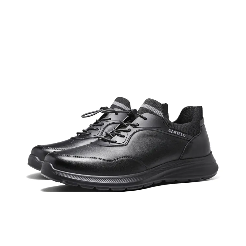 CARTELO Men's Casual Shoes Men Low Top Black/Stone Gray-3