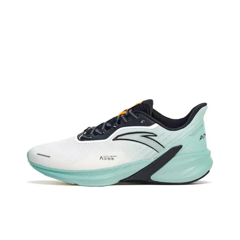 Anta Running Collection Cushioned Slip-Resistant Abrasion-Resistant Low-Top Sprint Running Shoes Men's White Green-0