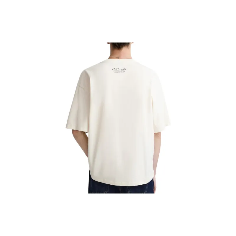 ZARA T-Shirts Men Beige-3