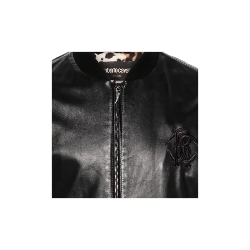 Roberto Cavalli Leather Bomber Jacket-5