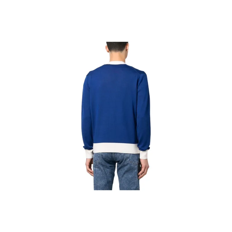 Maison Kitsune Sweaters Unisex Blue White Two Tone-2