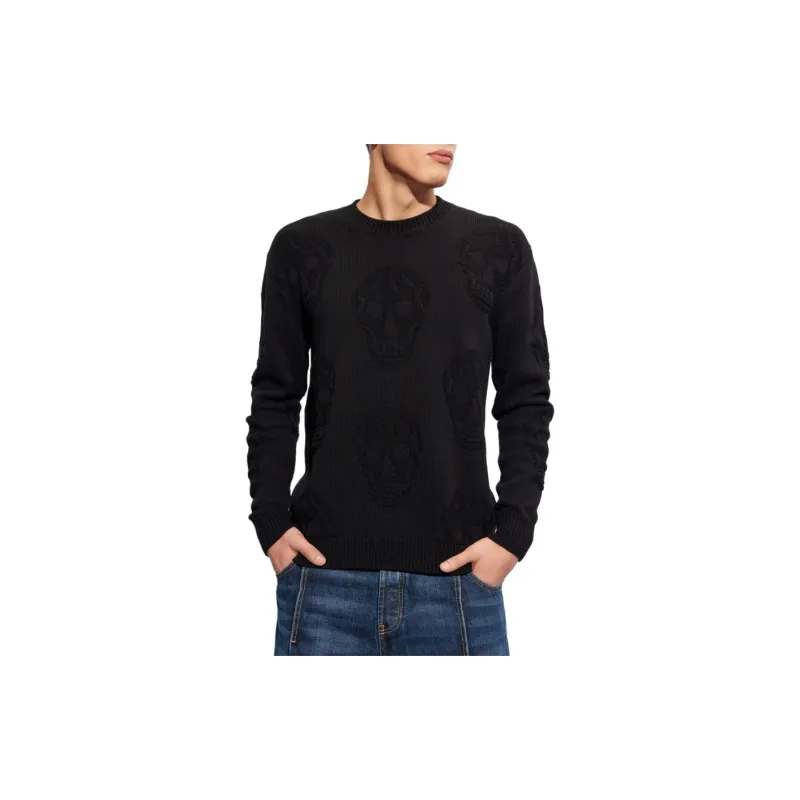 Alexander McQueen All Over Skull Motif Knitted Jumper-2