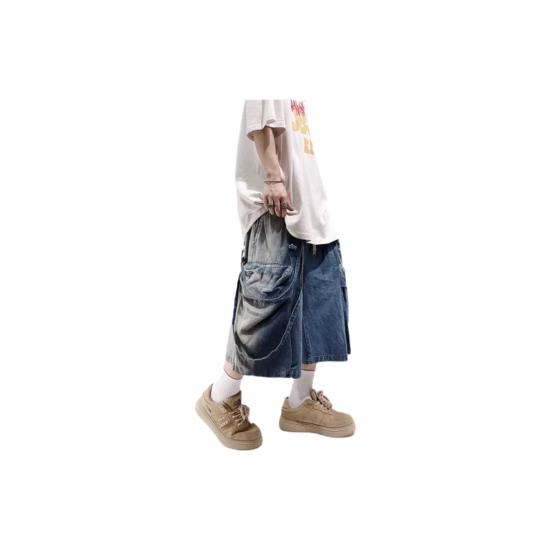 UUCSCC Denim Shorts Men Blue-17