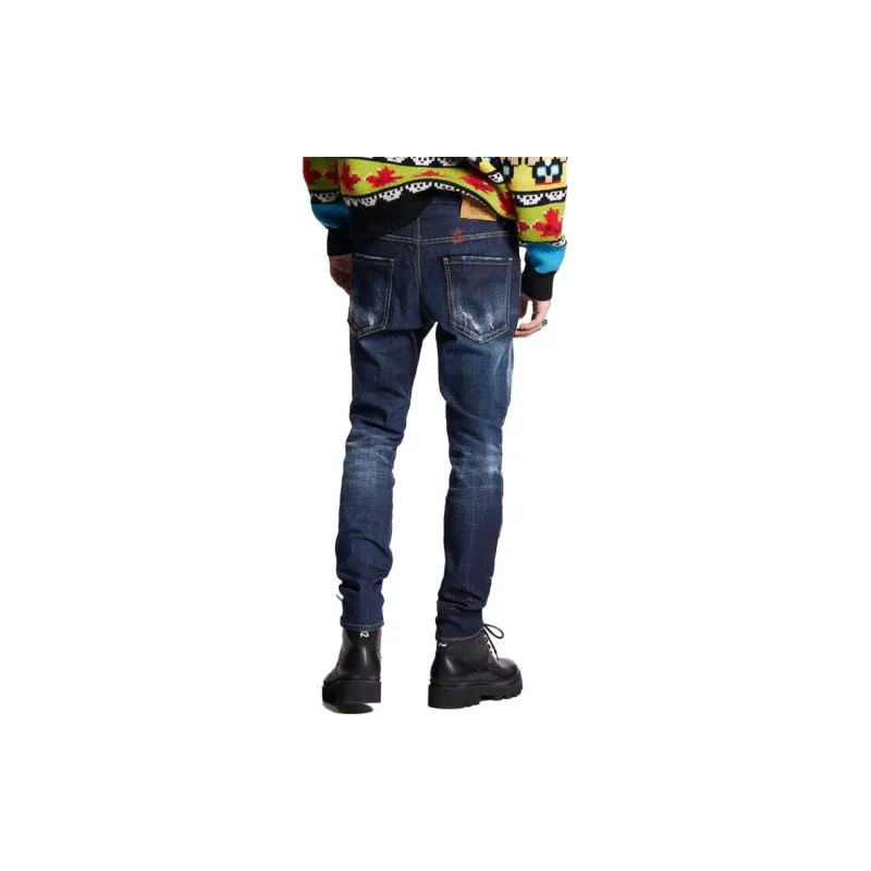 DSQUARED 2 Illustrated Straight Leg Distressed Skinny Jeans-2