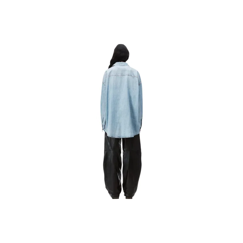 Alexander Wang Collared Long Sleeve Denim Shirt-3