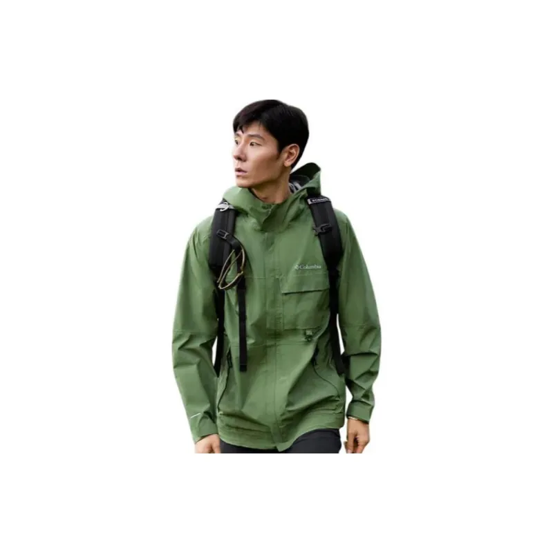 Columbia Transit Spring Outdoor Hiking Water Resistant Windbreaker Jacket Men's Green-2