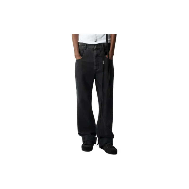 Ann Demeulemeester Straight Leg Strap Detailed Jeans-1