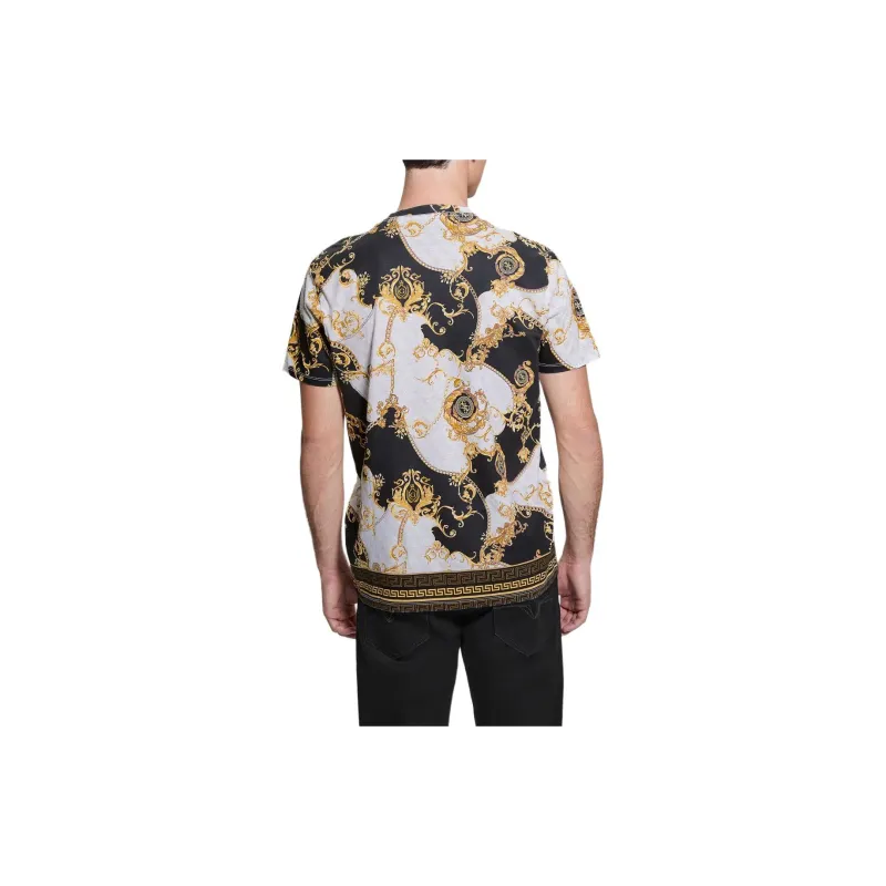GUESS Eco Quattro G Gold Chain Tee T-Shirt Men's Black-2