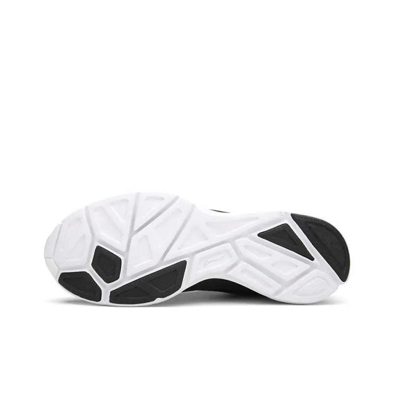 LiNing Cushioning Slip Resistant Moisture Wicking Low Top Running Shoes Men's Black White-3