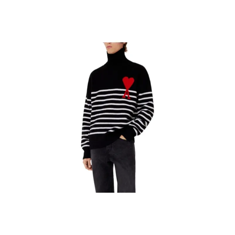 Ami Paris Ami De Coeur Striped Sweater-2