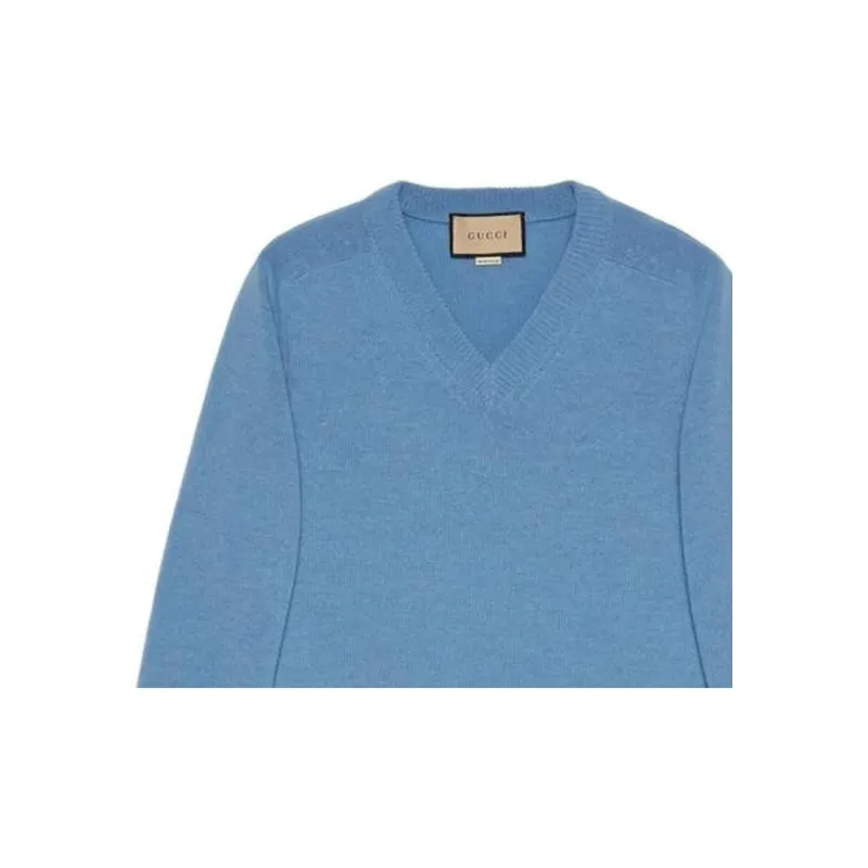 GUCCI Logo patch Wool Sweater-2