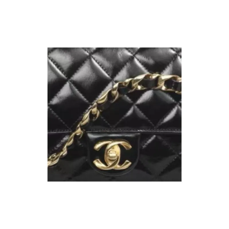 CHANEL Bright Sheepskin Crossbody Bag, Shoulder Bag Mini Women's Dark Gray-2