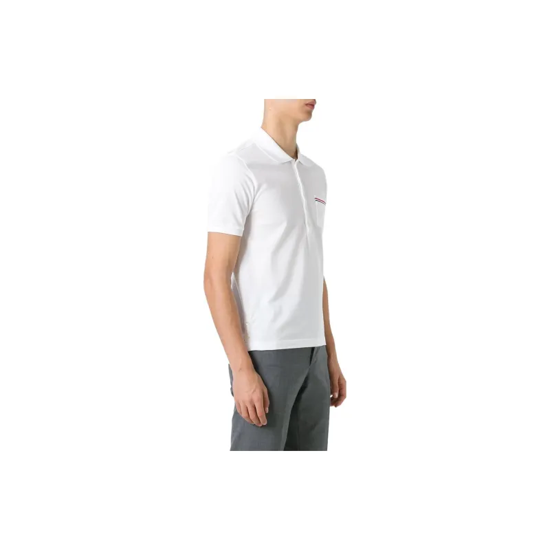 THOM BROWNE Rwb Short Sleeved Polo Shirt-3