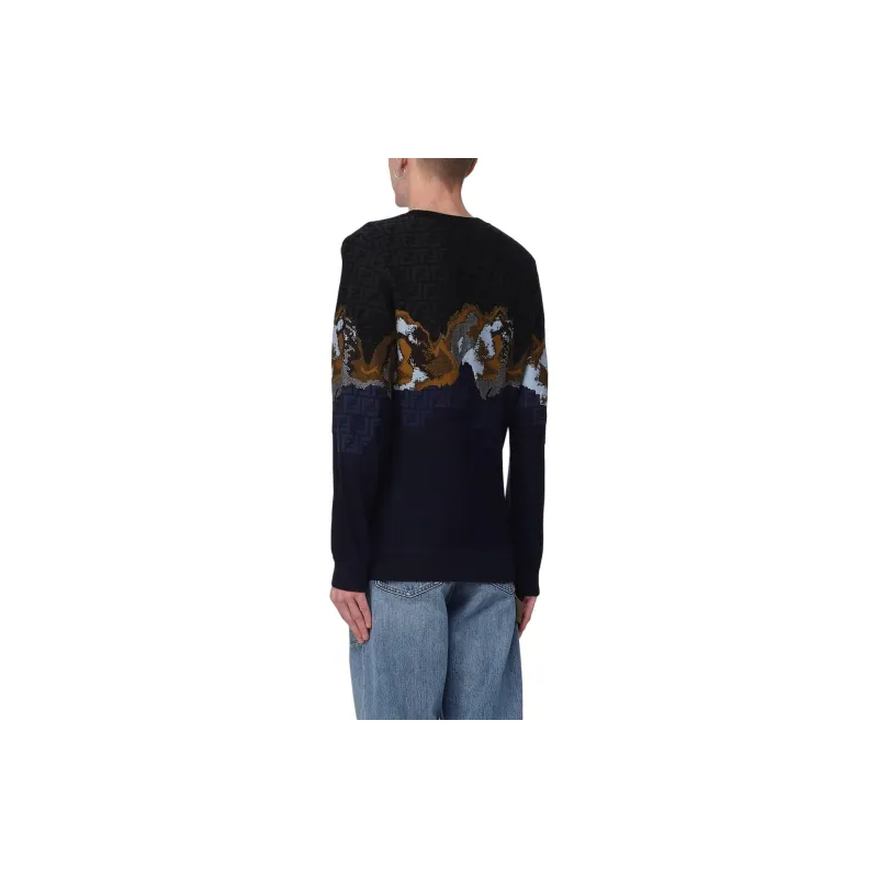 FENDI Sweaters Men Dark Blue-2