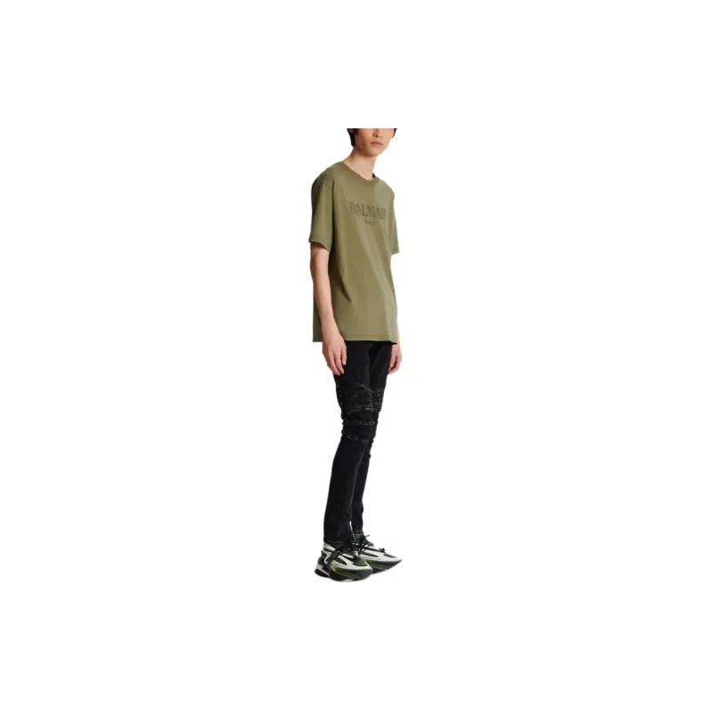 BALMAIN Vintage Logo Embroidered T Shirt-2