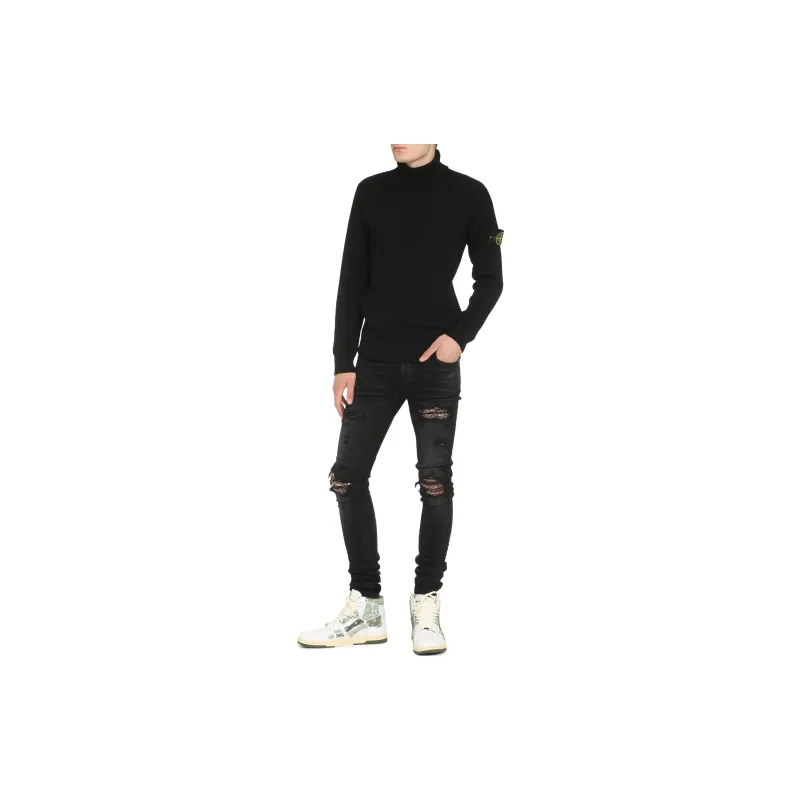 STONE ISLAND Compass Patch Roll Neck Knitted Jumper-4
