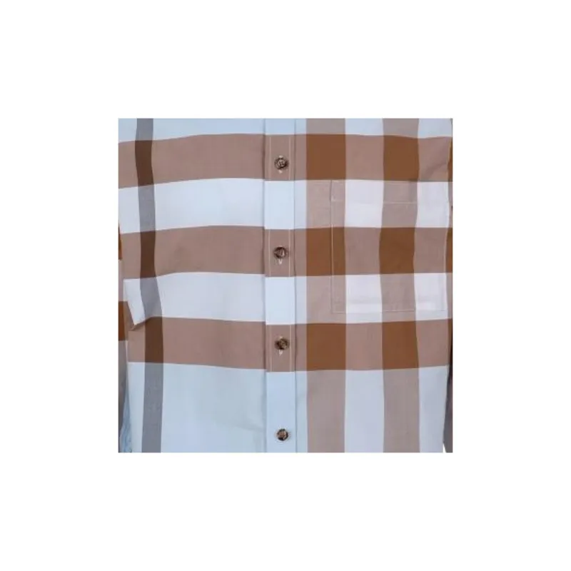Burberry Slim Fit Check Stretch Cotton Poplin Shirt-5