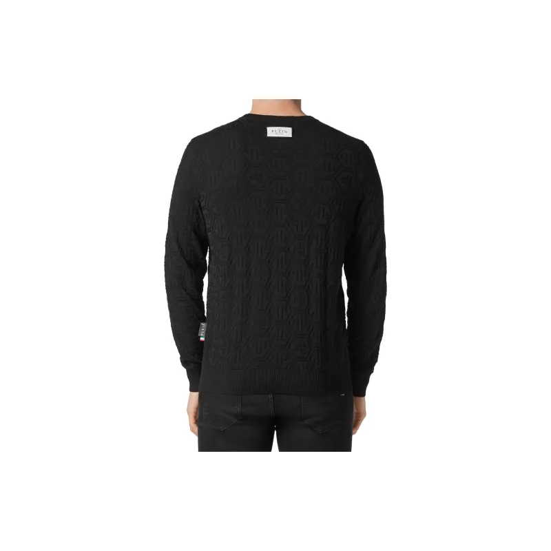 PHILIPP PLEIN Logo patch Crew Neck Jumper-3