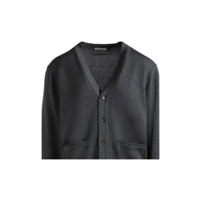 BALLY V neck Merino Wool Cardigan-2