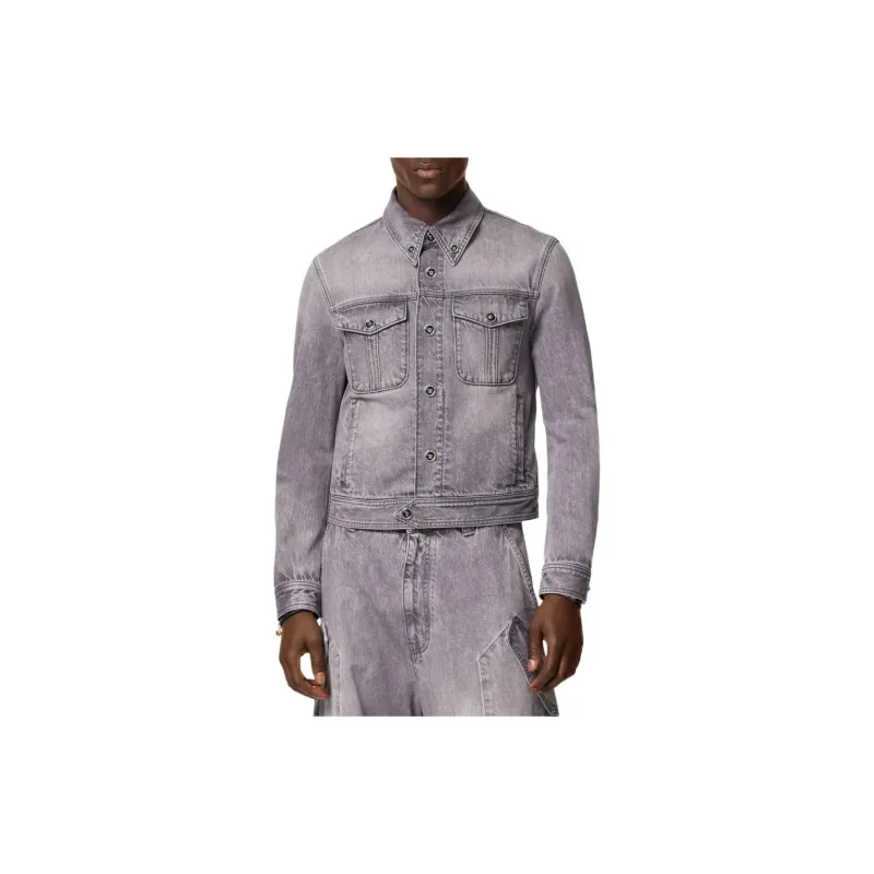 VERSACE Medusa Head Buttons Long Sleeved Denim Jacket-2