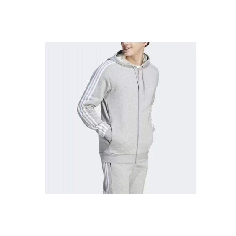 Adidas Essentials Fleece 3 Stripes Full Zip Hoodie-3