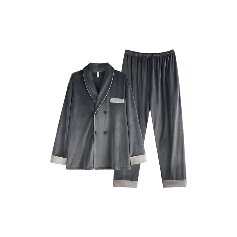 Xuan Liang Pajama Set Men's Dark Gray-0