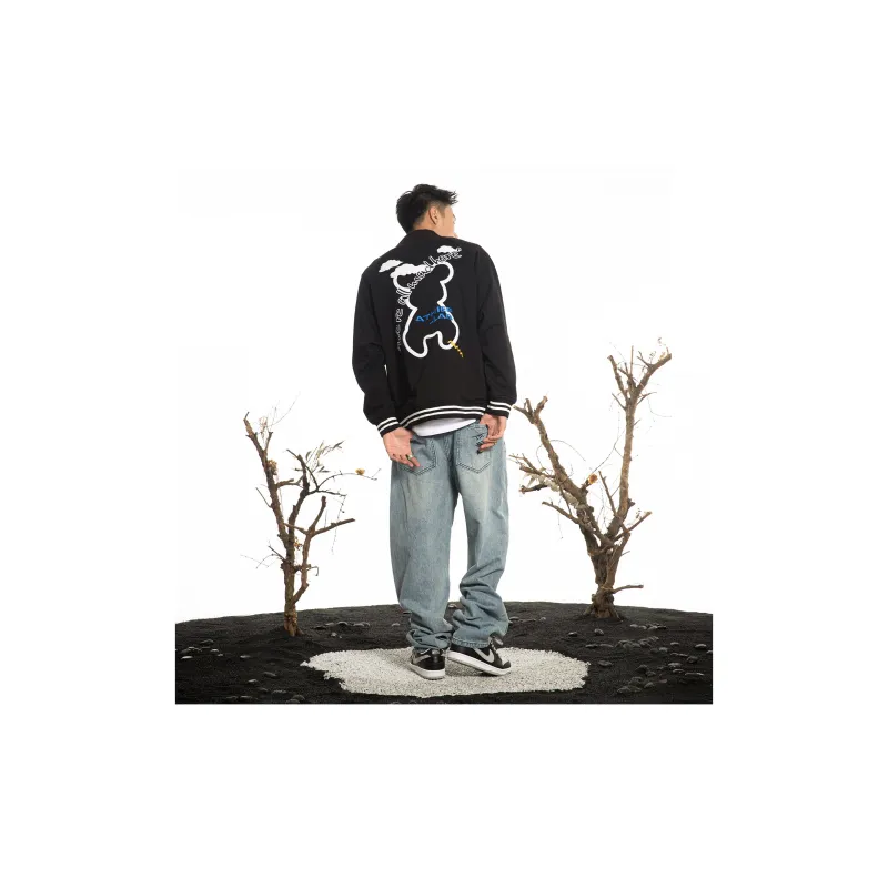 Athief Stand Collar Loose Fit Sweatshirt Unisex Black-4