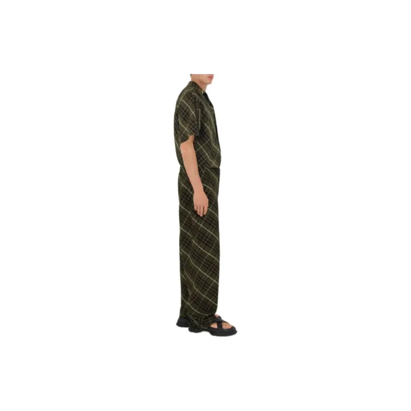 Burberry Check pattern Linen Tailored Trousers-2