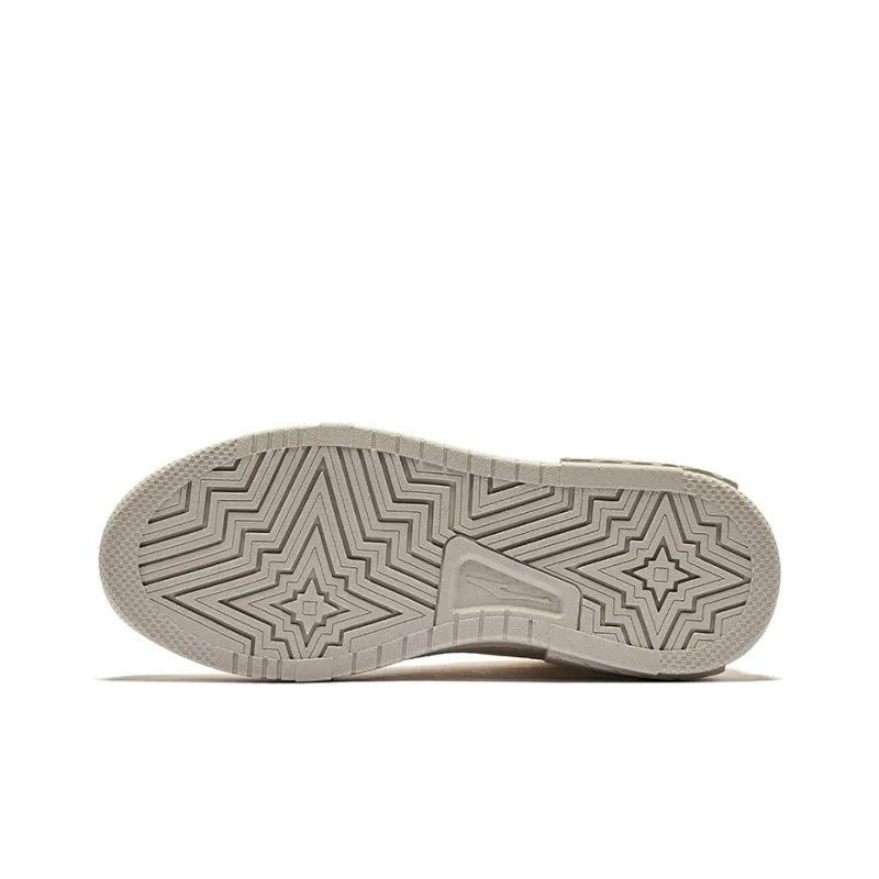 Erke Anti-Slip Wear-Resistant High-Top Skateboard Shoes Women's Egg Cream Gray-4