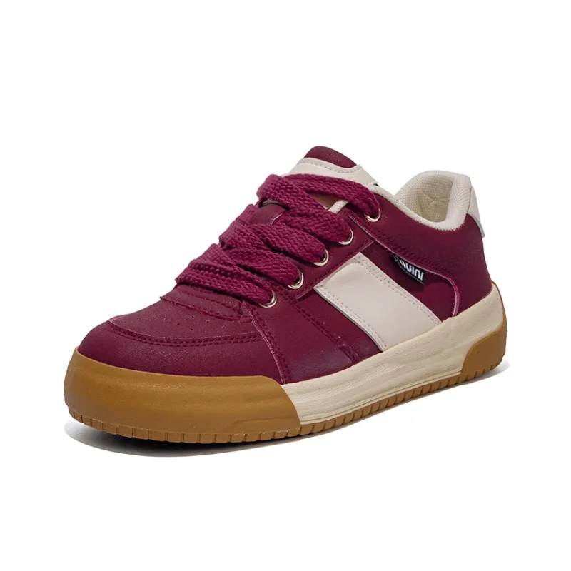 B10CROWN Anti Slip Wear Resistant Low Top Skateboard Shoes Women's Red Cherry-1