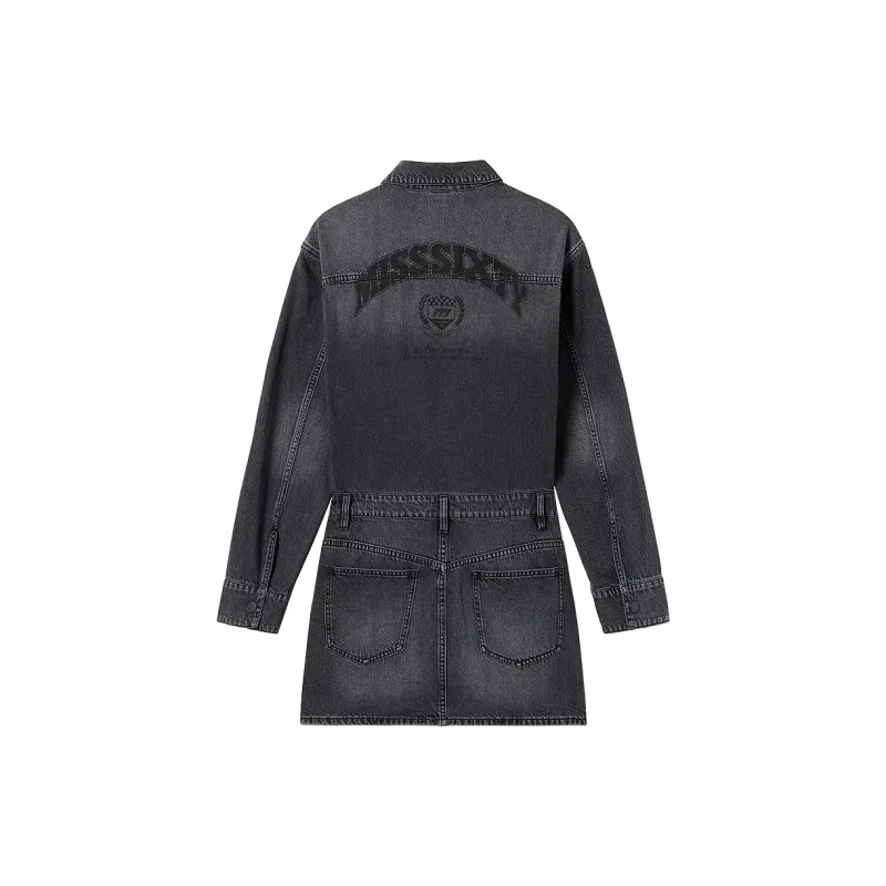 Miss Sixty Long Sleeved Dresses Women's Black Gray-1