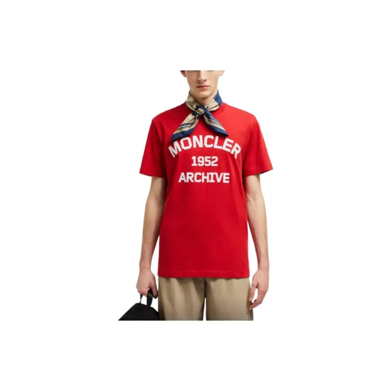 Moncler T Shirts Men Red-2