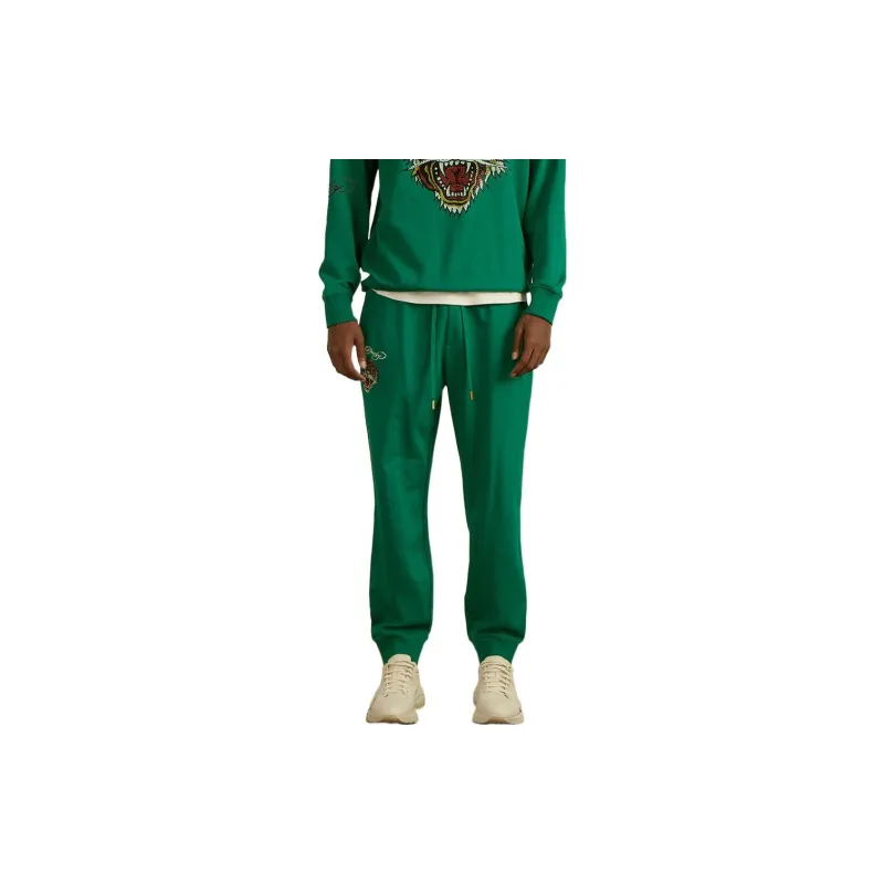 Ed Hardy Knitted Sweatpants Unisex Olive Green E1OSM161-3