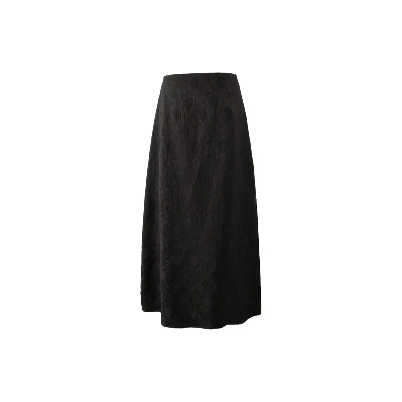 YALIDA Casual Long Skirts Women's Black-1