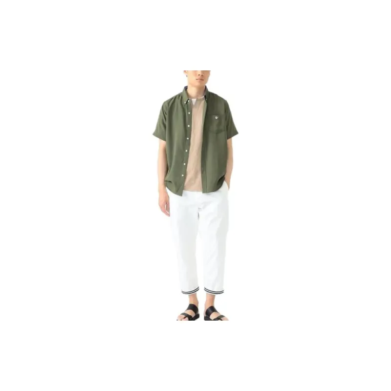 Beams Shirts Men Olive Green-2