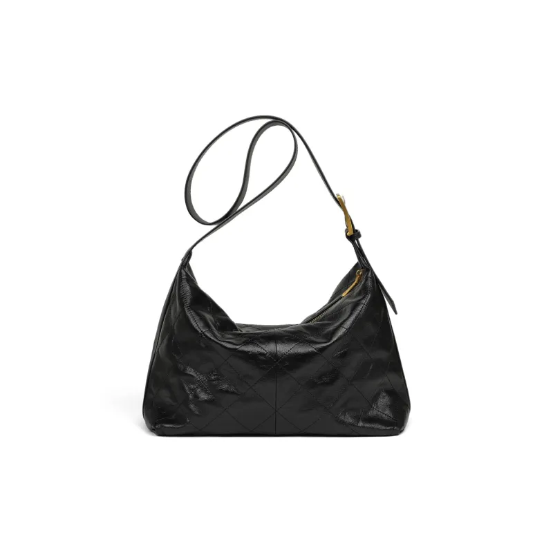 MILLIE'S Cow Leather With Synthetic Leather Underarm Shoulder Bag Tote Regular Women's Black-4