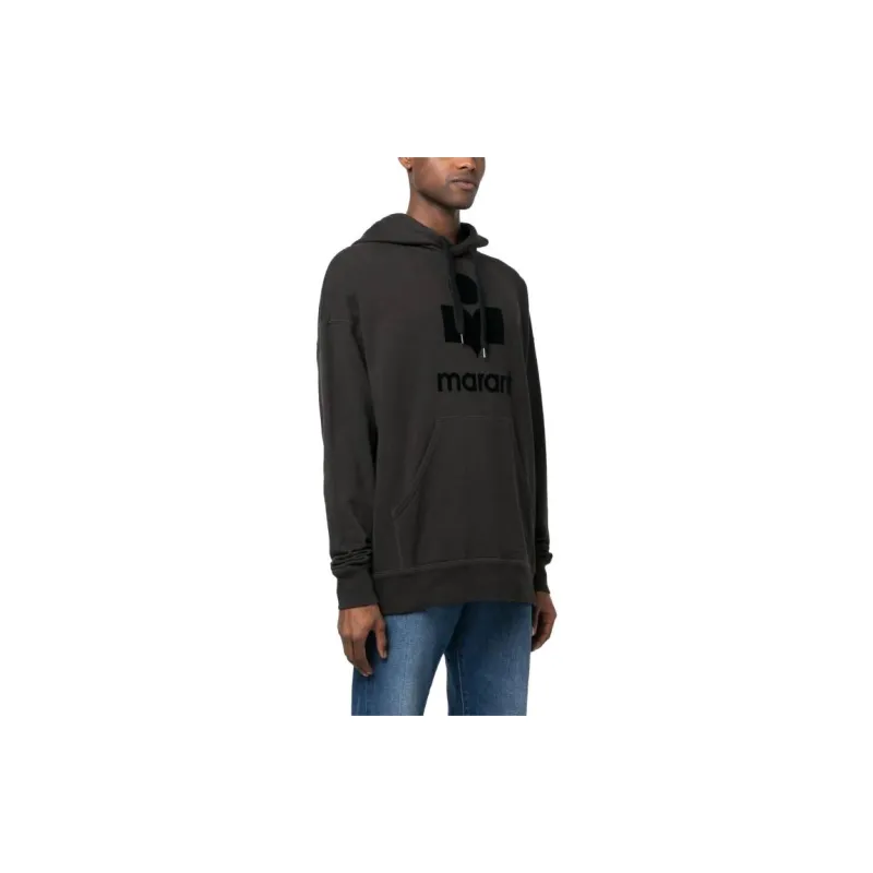 ISABEL MARANT Miley Logo Printed Drawstring Hoodie-3