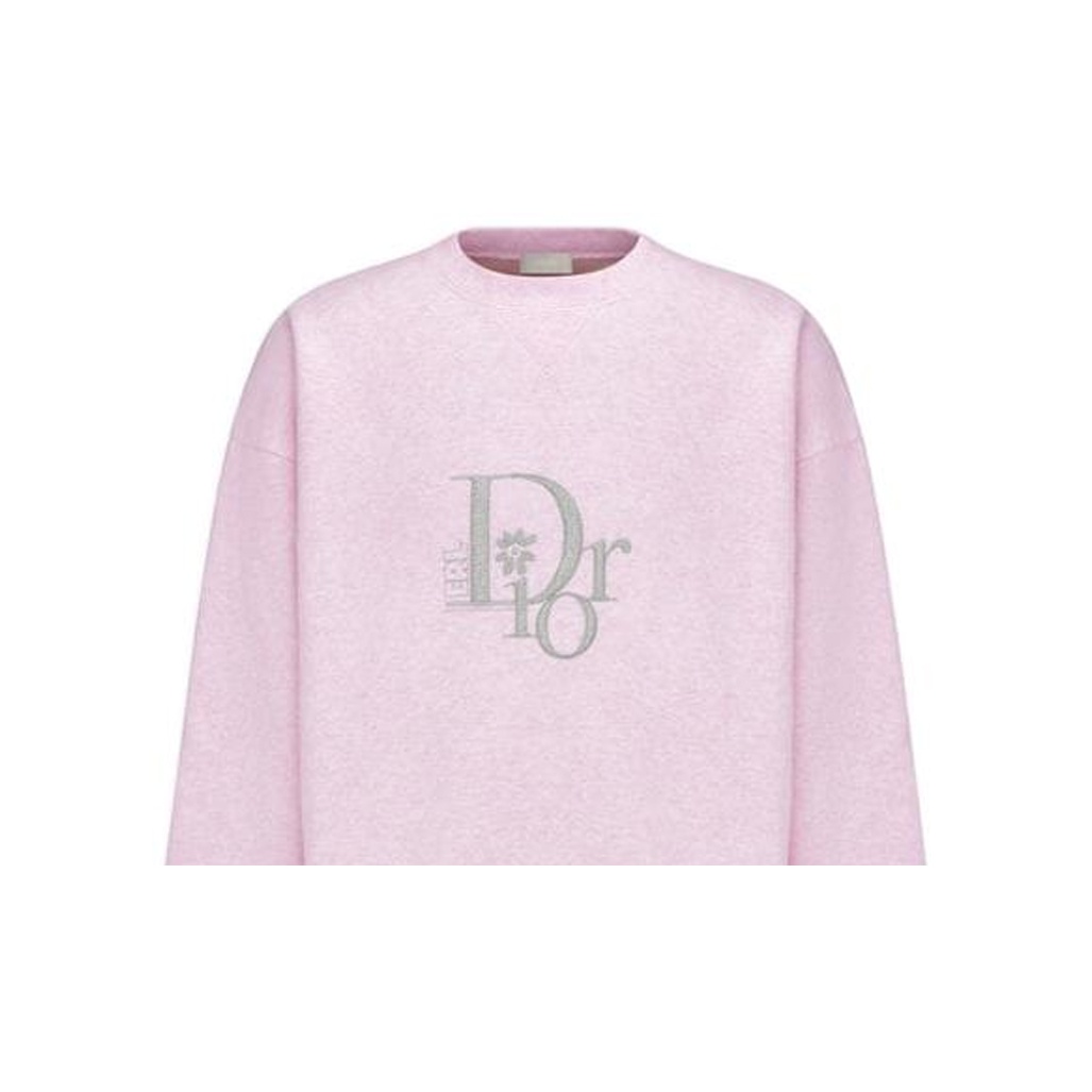 DIOR X ERL SS23 Oversized Sweatshirt Heathered Pink Cotton