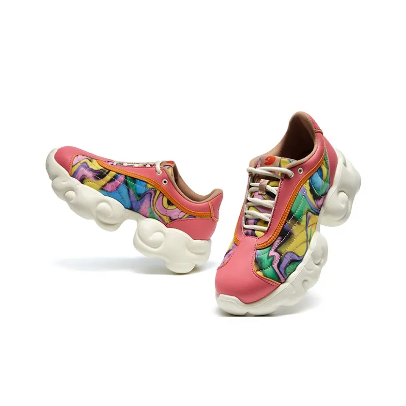U.IN Painted Travel Cloud Collection Low Top Chunky Sneakers Women's-39