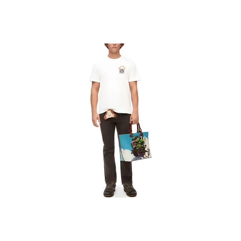LOEWE x HAERDEYIDONGCHENGBAO LOEWE X Howl's Moving Castle SS23 T Shirt Unisex White-1