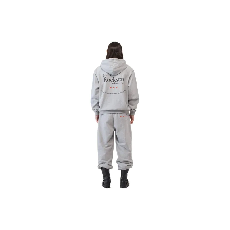 JOEGUSH Smile Rockstar Hoodie Zip-Up Sweatshirt Unisex Grey/Gray-4