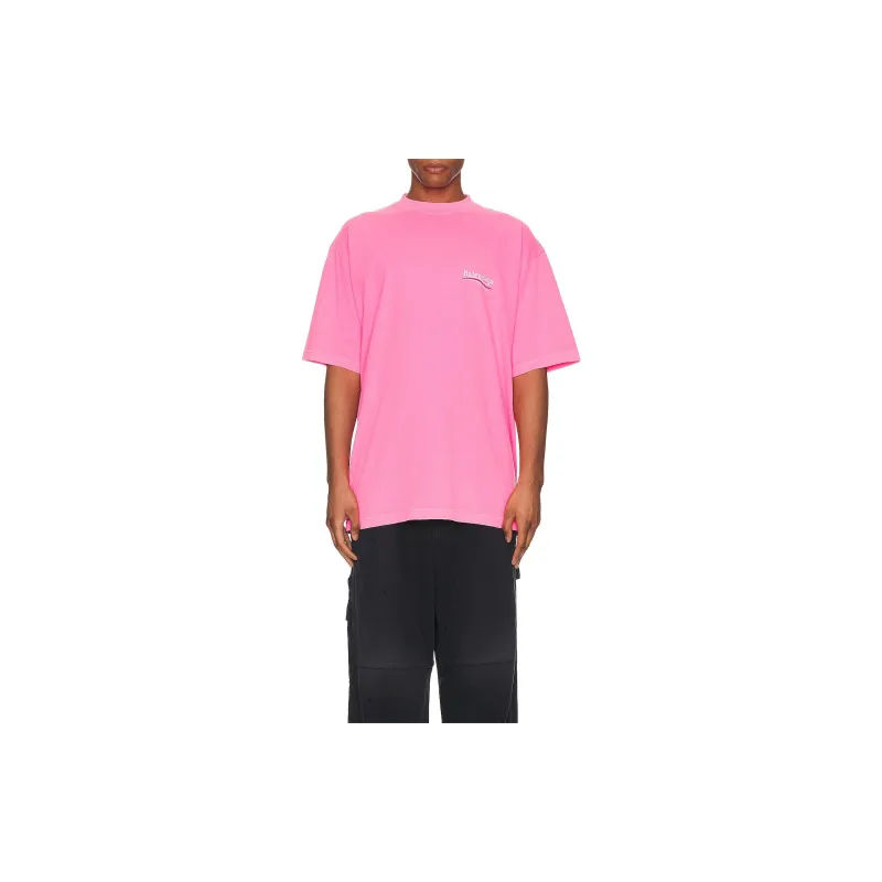 Balenciaga T Shirt Loose Fit Unisex Pink-4