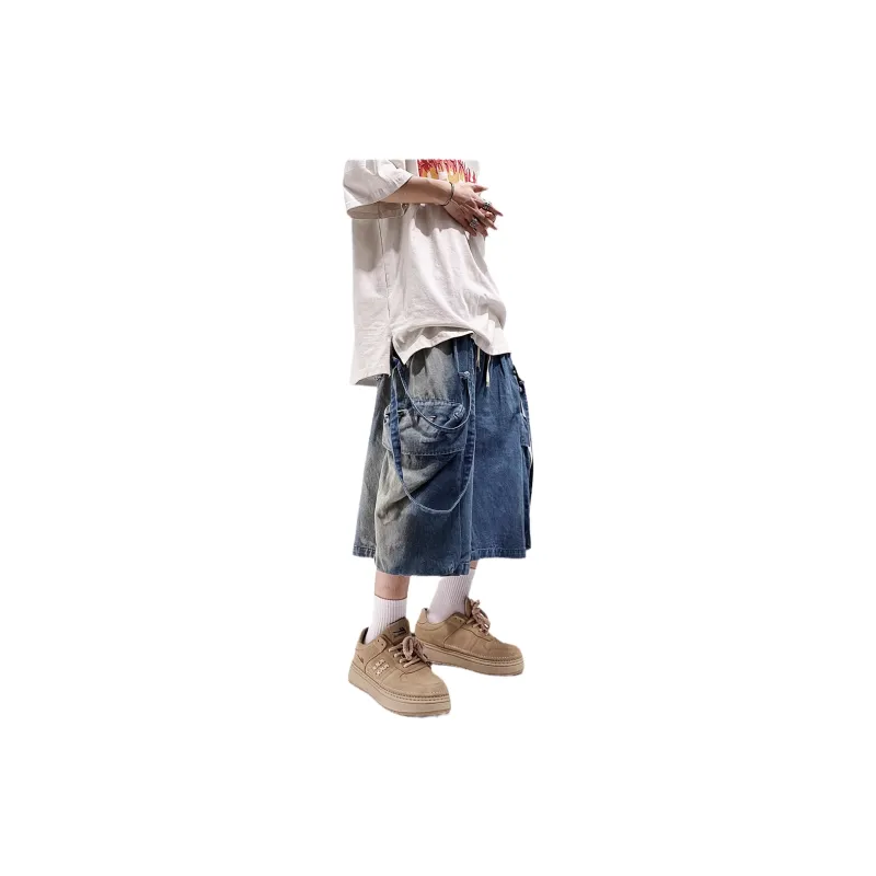 UUCSCC Denim Shorts Men Blue-13