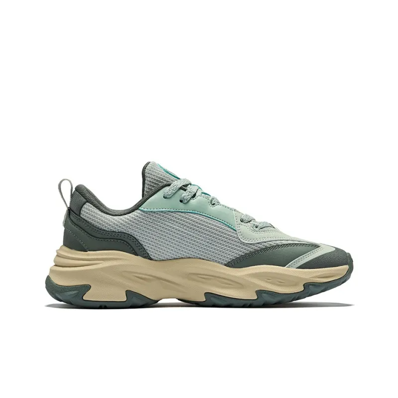 Erke Red Emperor Wear-Resistant Height Increasing Low-Top Casual Shoes Men's Gray Stone Green-1