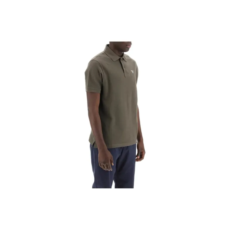 BARBOUR Logo Embroidered Short Sleeved Polo Shirt-1