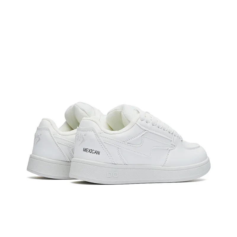 MEXICAN Abrasion Resistant Low Top Skateboard Shoes Women's White-2