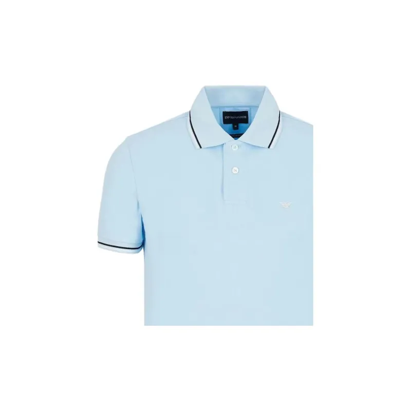 EMPORIO ARMANI Slim fit Stretch Piqué Polo Shirt With Micro Eagle-4