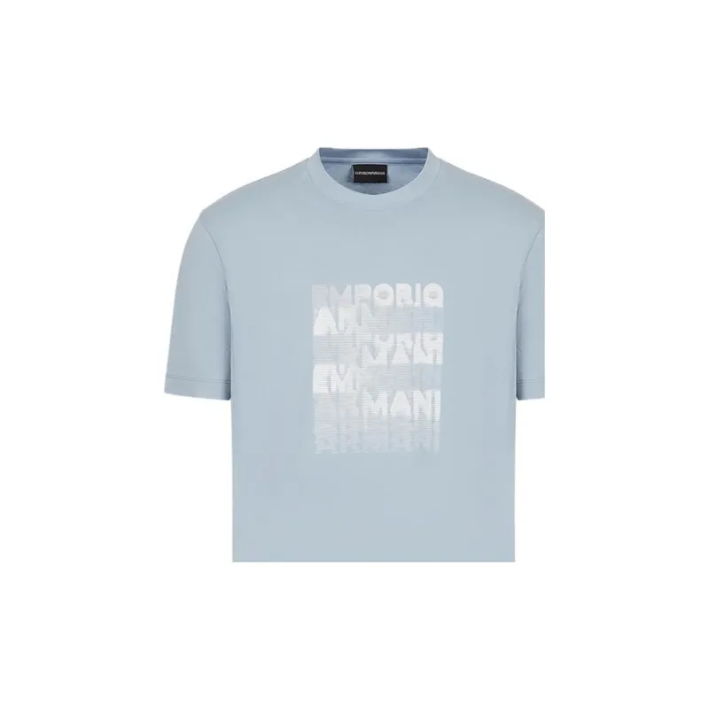 EMPORIO ARMANI T Shirts Men Light Blue-5