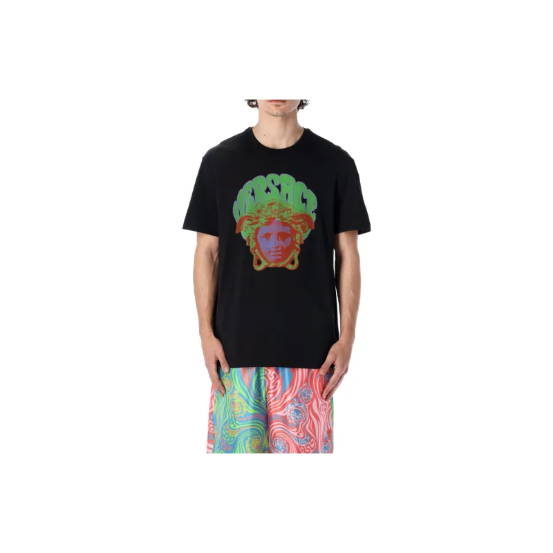 VERSACE Medusa Front Print T Shirt-2